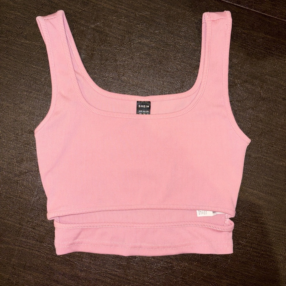 SHEIN Dusty Pink Sleeveless Crop Top